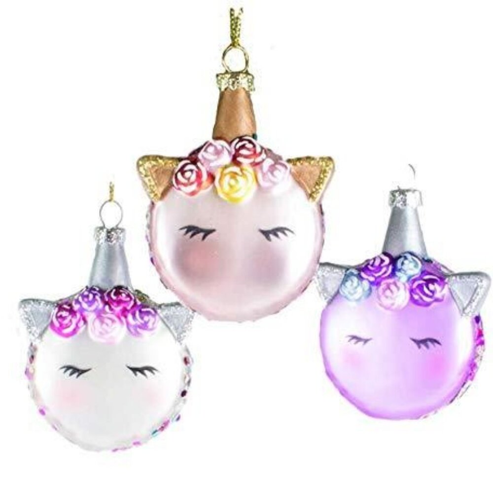 Unicorn Macaroons Hanging Ornaments Set of 3